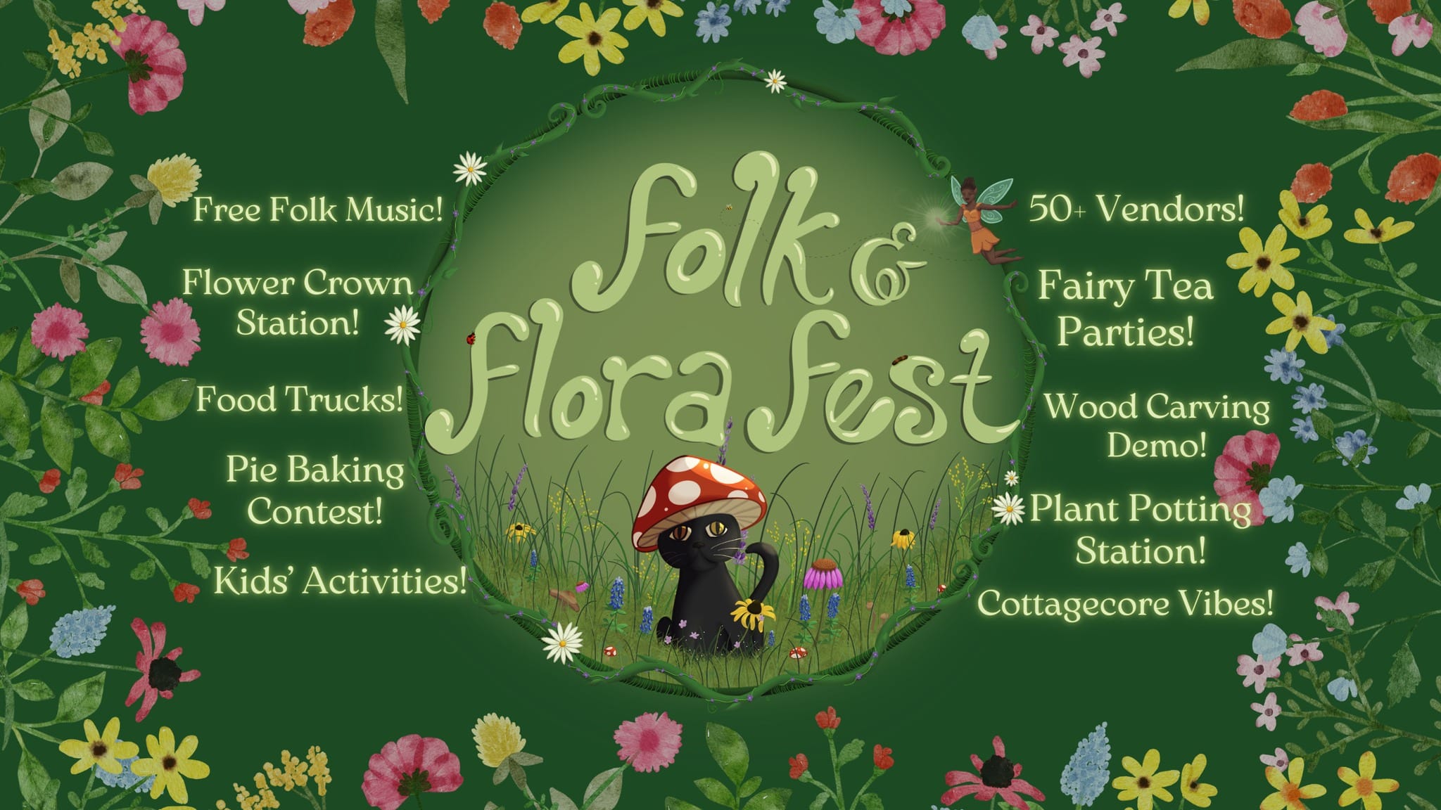 Folk & Flora Fest @ Medina Public Square presented by Black Cat Books & Oddities